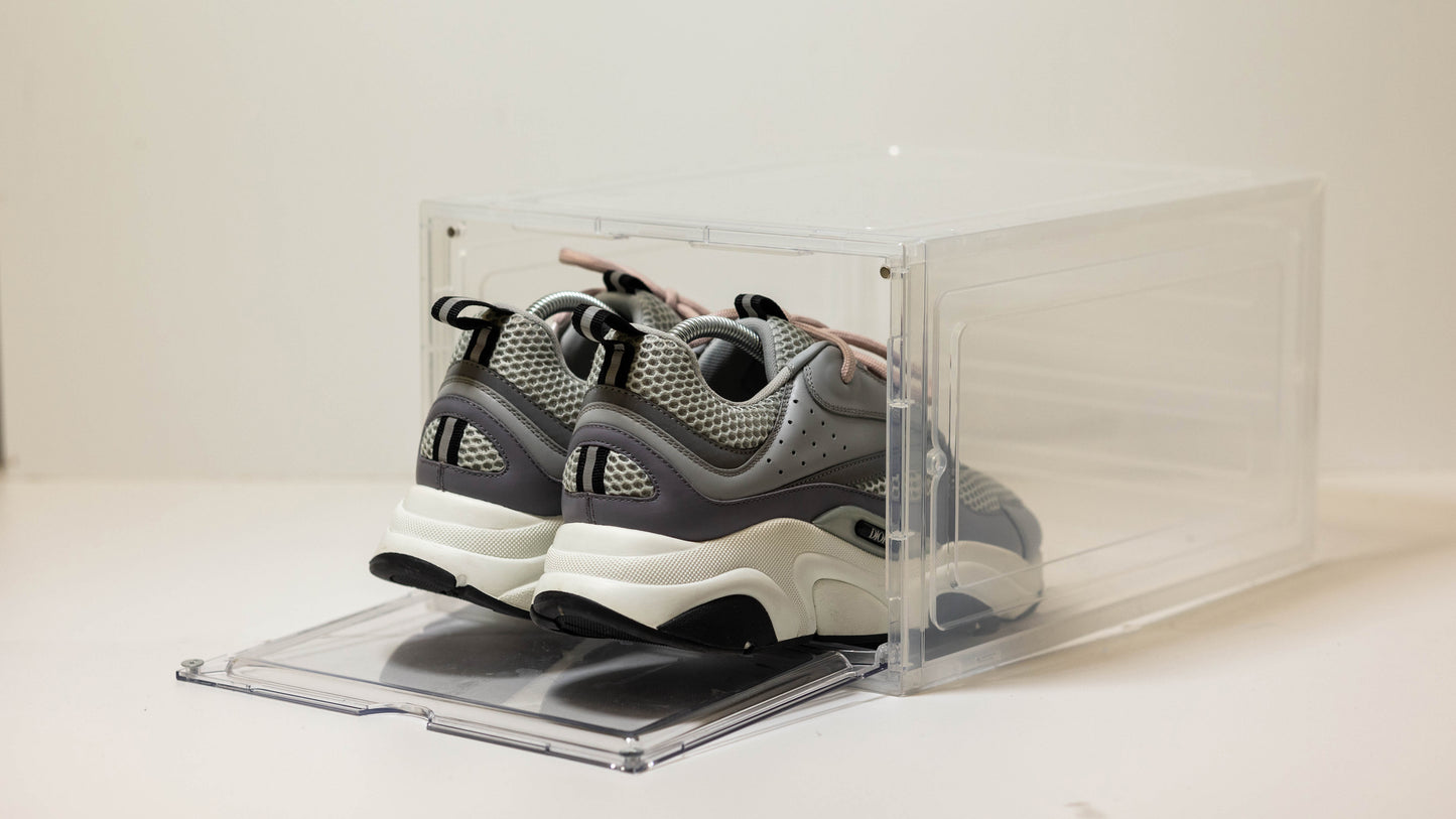 Shoe Display Case | Large Black Side Drop Shoe Crates | X2 Pack | Sneaker  storage box, Plastic shoe boxes, Shoe display case